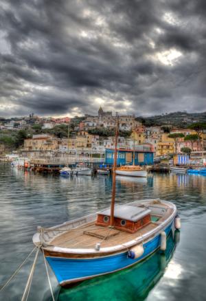 Massalubrense-village-harbor-destination-boats-fishing-coast-italian-Massa-Lubrense-landscape-rain-dawn-Sorrento-Amalfi-coast